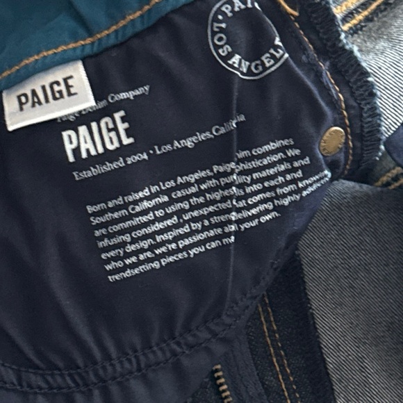 PAIGE Hidden Hills Petite Carson Bootcut Dark Wash Jeans Size 33/ 31 Inch Inseam - Picture 12 of 13